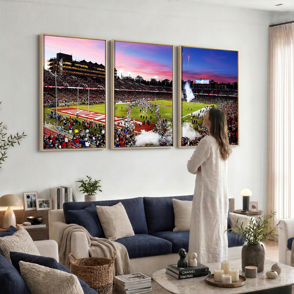 25557-PAN-FL-20X10 - Stanford University Cardinal Football Team Print - Stanford Stadium Wall Art Canvas Print