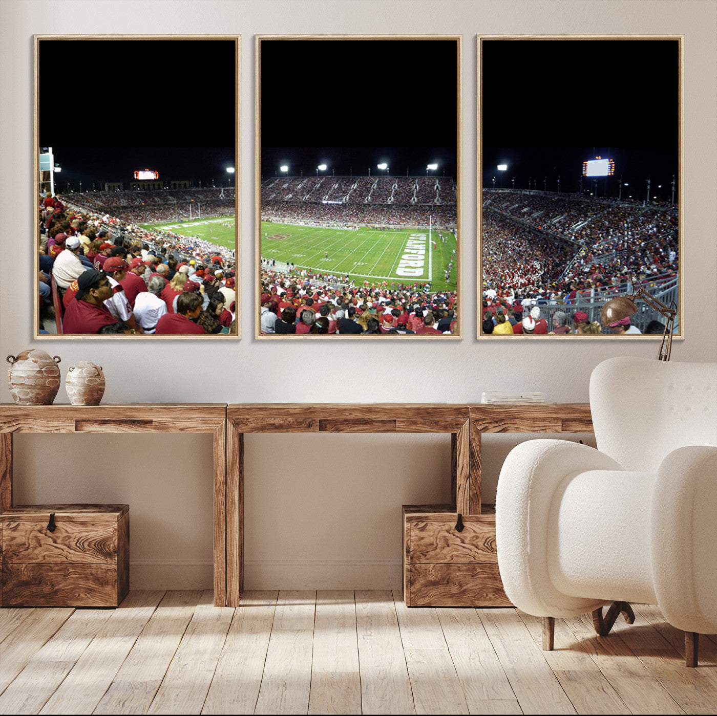 MGV-FC-60X30-3P - Stanford University Cardinal Football Team Print - Stanford Stadium Wall Art Canvas Print