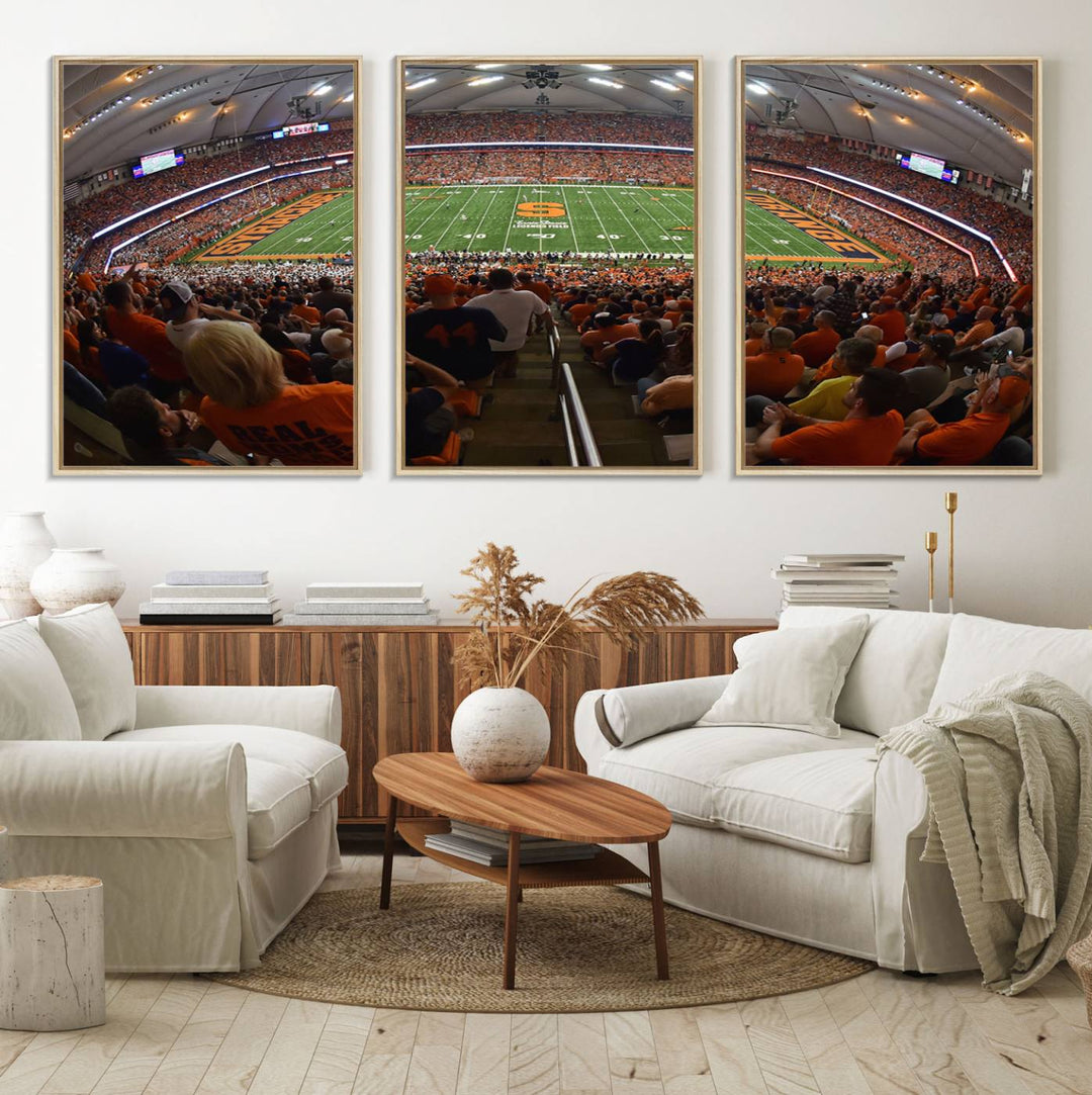 From above, the view resembles the Syracuse University Orange Football Team Wall Art Canvas.