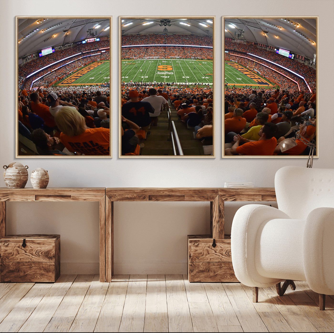 MGV-FC-60X30-3P - Syracuse University Orange Football Canvas Print, Football Team Print - Syracuse JMA Wireless Dome