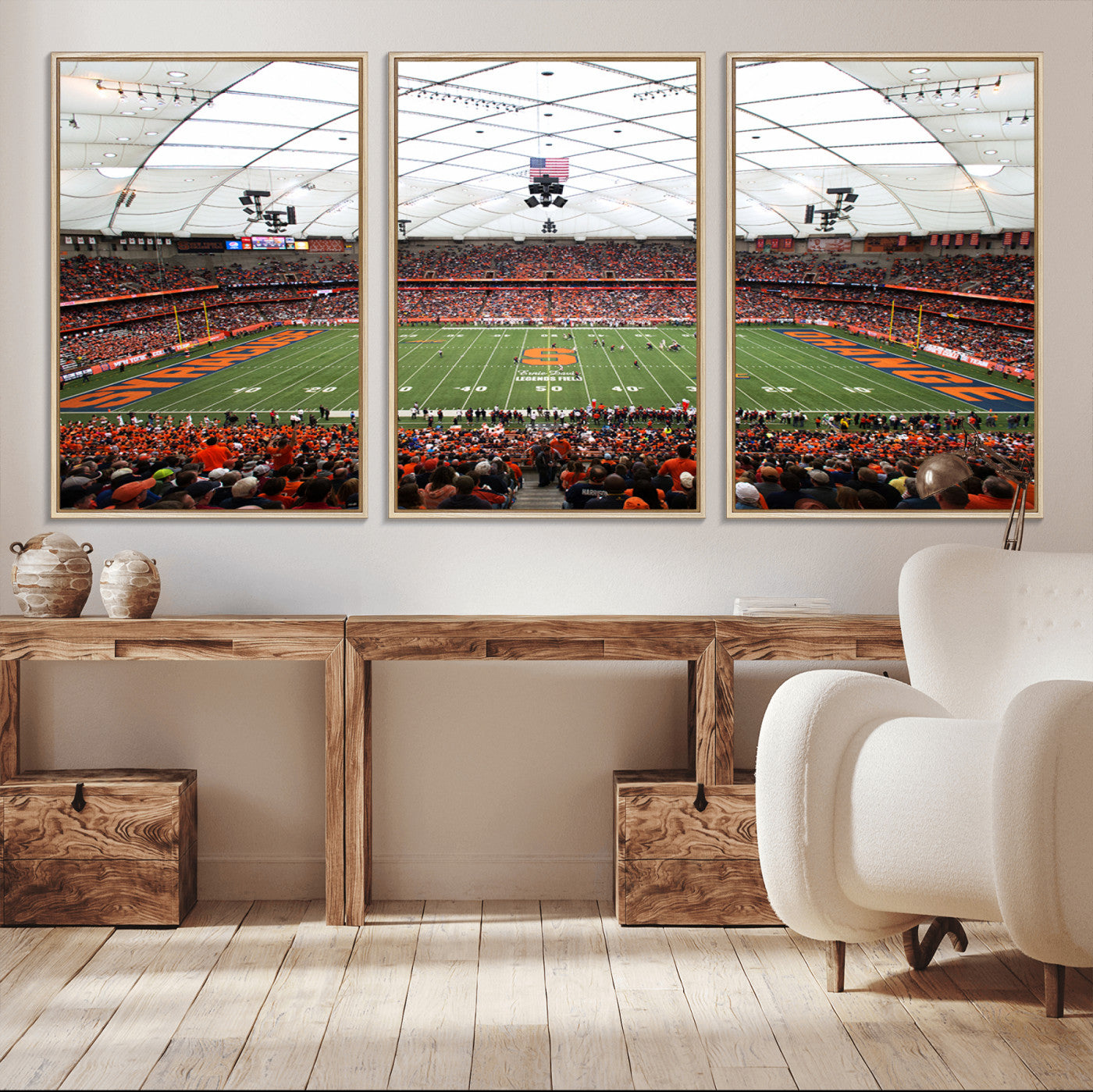 MGV-FC-60X30-3P - Syracuse University Orange Football Team Print - Syracuse JMA Wireless Dome Wall Art Canvas Print