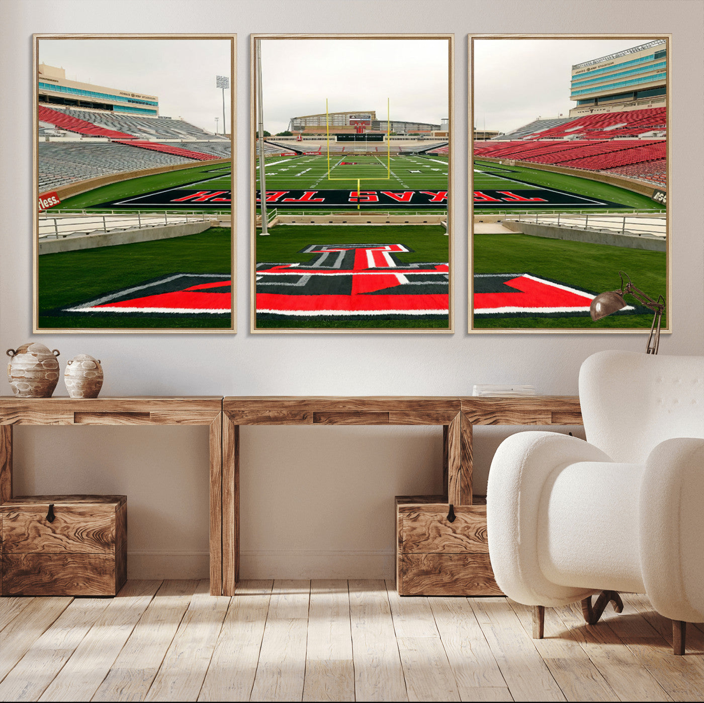 MGV-FC-60X30-3P - Texas Tech Red Raiders Football Team Print - Lubbock Jones AT&T Stadium Wall Art Canvas Print