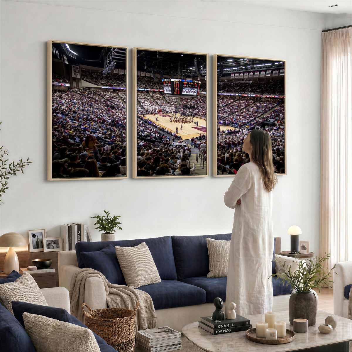 76876-MGV-CV-36X24 - University of Nebraska Cornhuskers Basketball Team Print - Lincoln Red Arena Wall Art Canvas Print