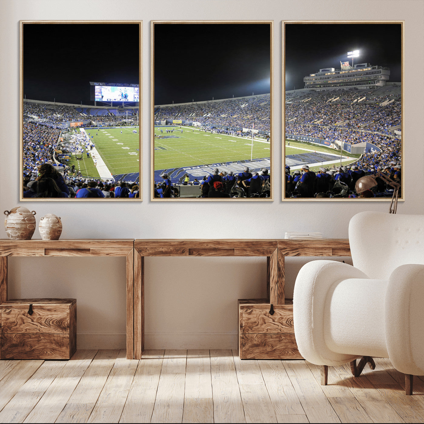 MGV-FC-60X30-3P - University of Memphis Tigers Football Team Print - Memphis Simmons Bank Liberty Stadium Wall Art