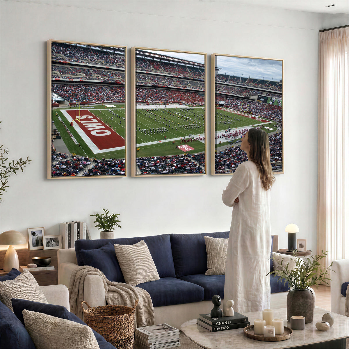 15310-PAN-FL-20X10 - The Temple University Owls Athletics Team Print - Philadelphia Lincoln Financial Field Stadium Wall