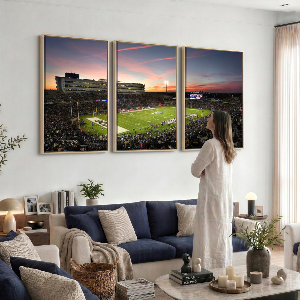 64416-MGV-CV-36X24 - The University of Connecticut UCONN Huskies Football Team Print, Framed and Ready to Hang