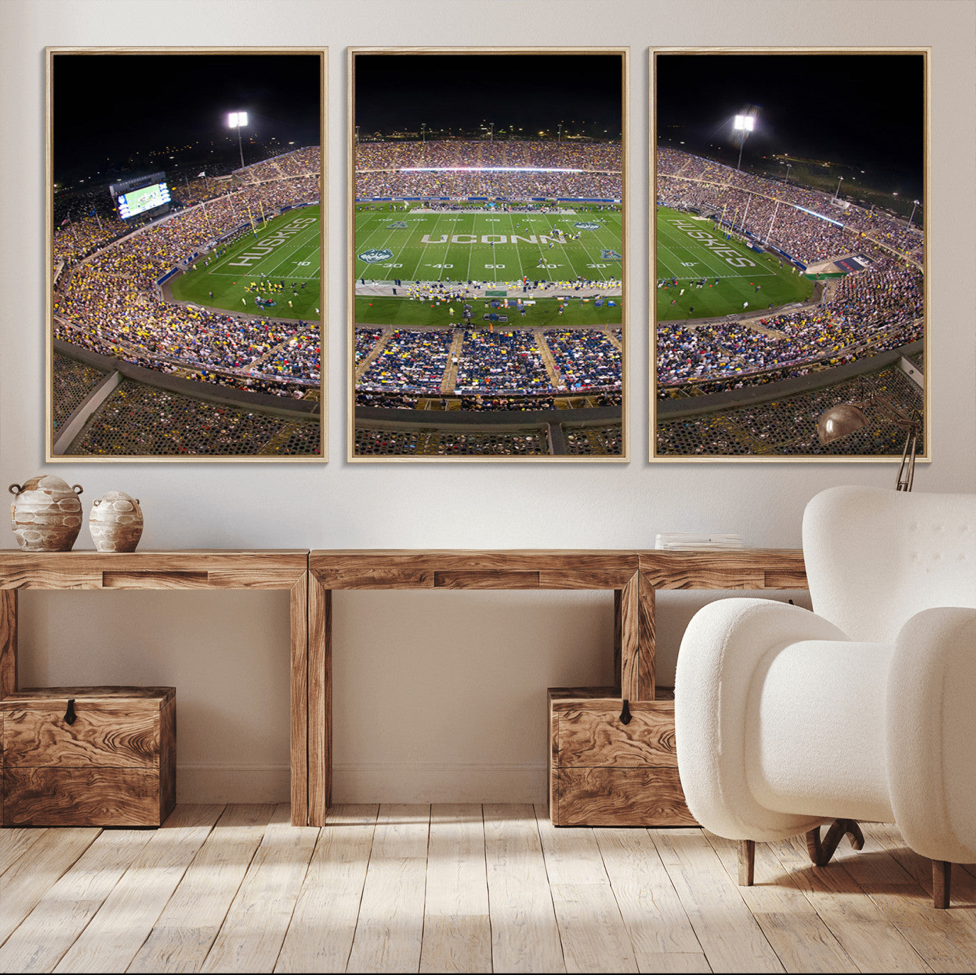 52855-MGV-CV-36X24-The University of Connecticut UCONN Huskies Football Team Print - East Hartford Pratt & Whitney