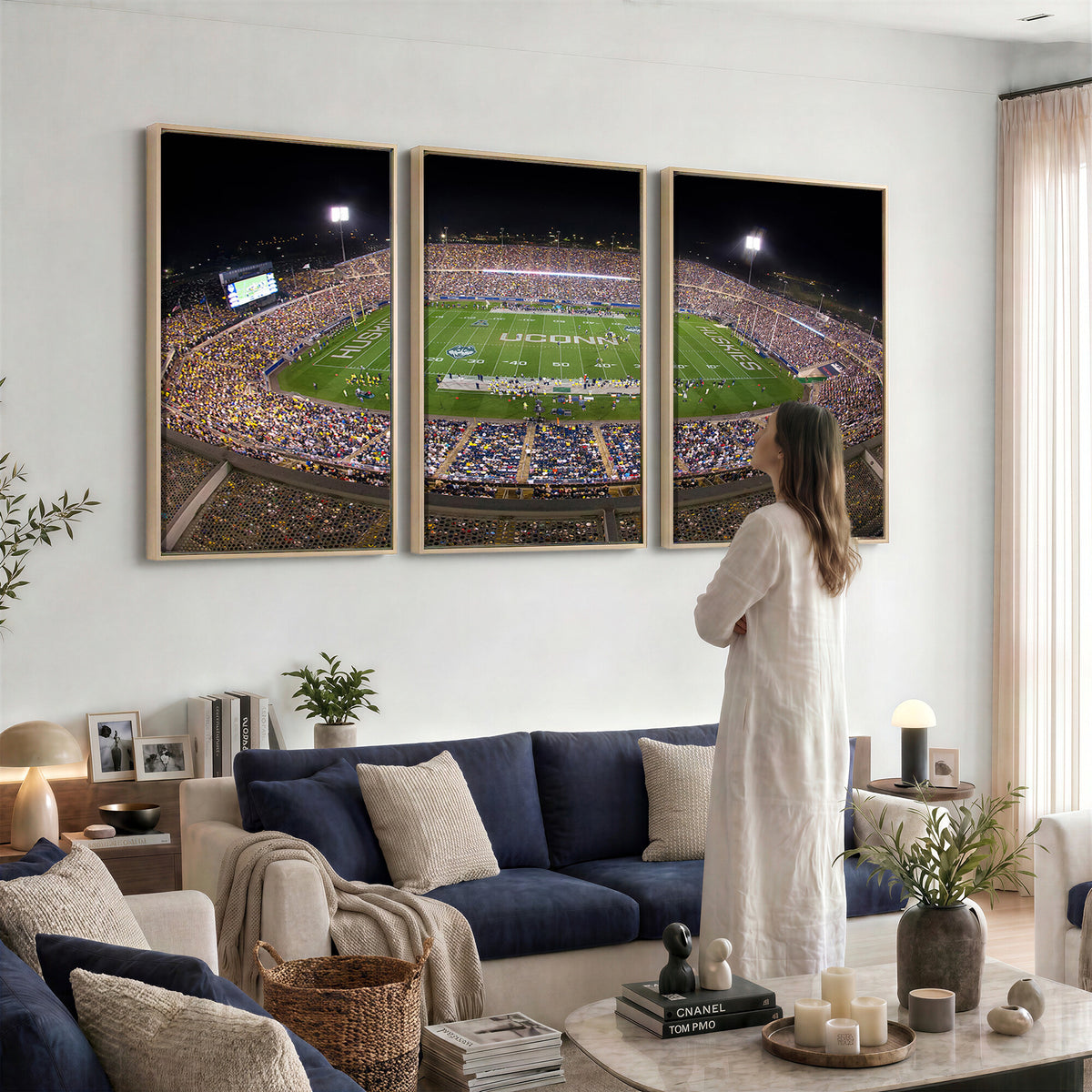 52855-MGV-CV-36X24 - The University of Connecticut UCONN Huskies Football Team Print, East Hartford