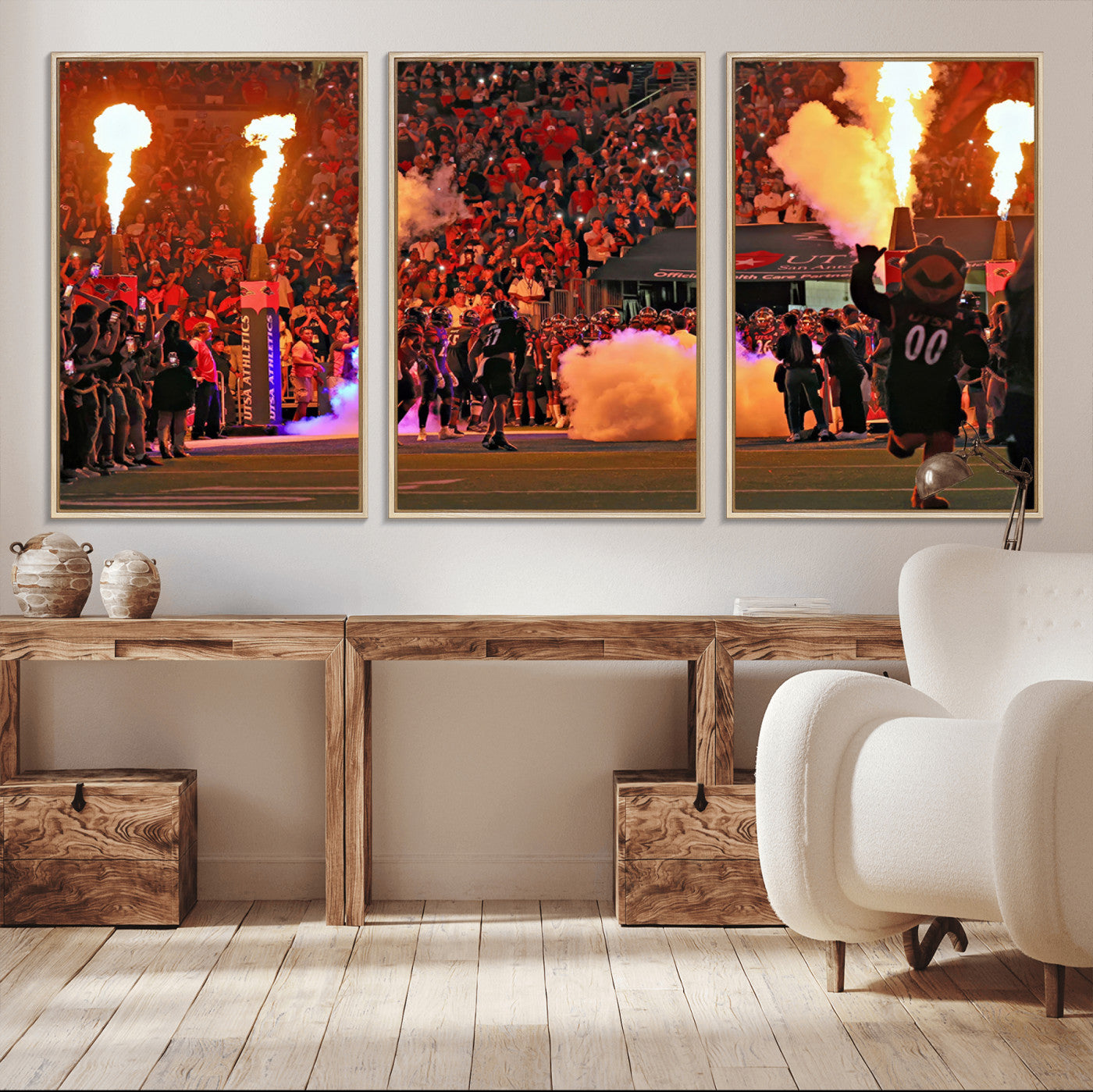 MGV-FC-60X30-3P - The University of Texas at San Antonio Roadrunners Football Team Print - San Antonio Alamodome Wall