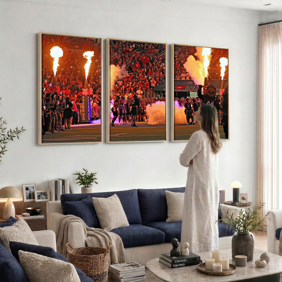 98664-MGV-CV-36X24 - The University of Texas at San Antonio Roadrunners Football Team Print, Extra Large Game Room Wall Decor