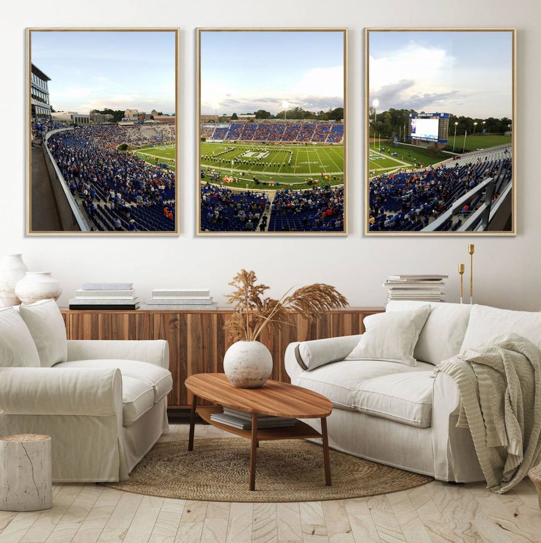 Wallace Wade Stadium print featuring a green field and sky.