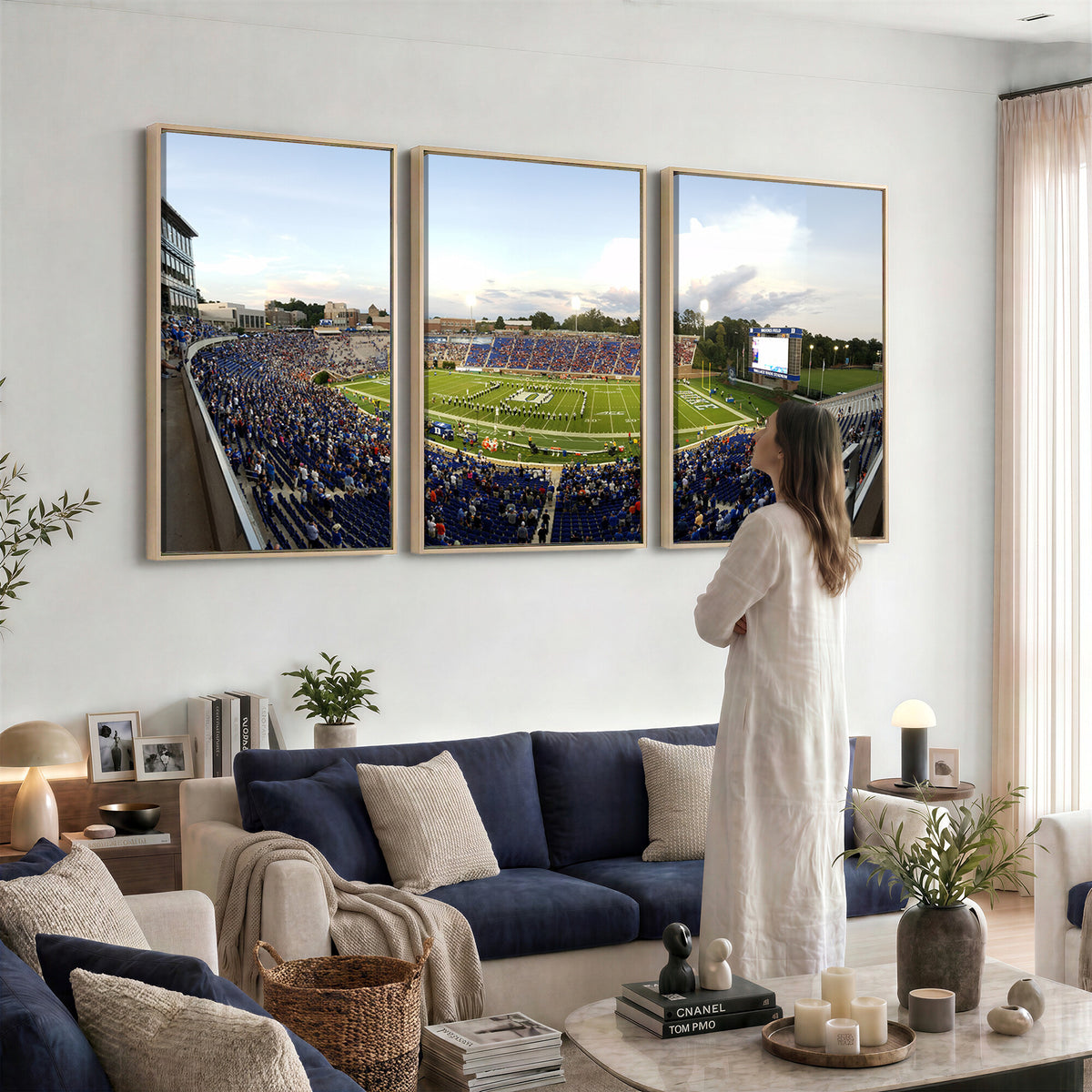 44850-MGV-CV-36X24 - The Duke University Blue Devils Football Team Print, Durham