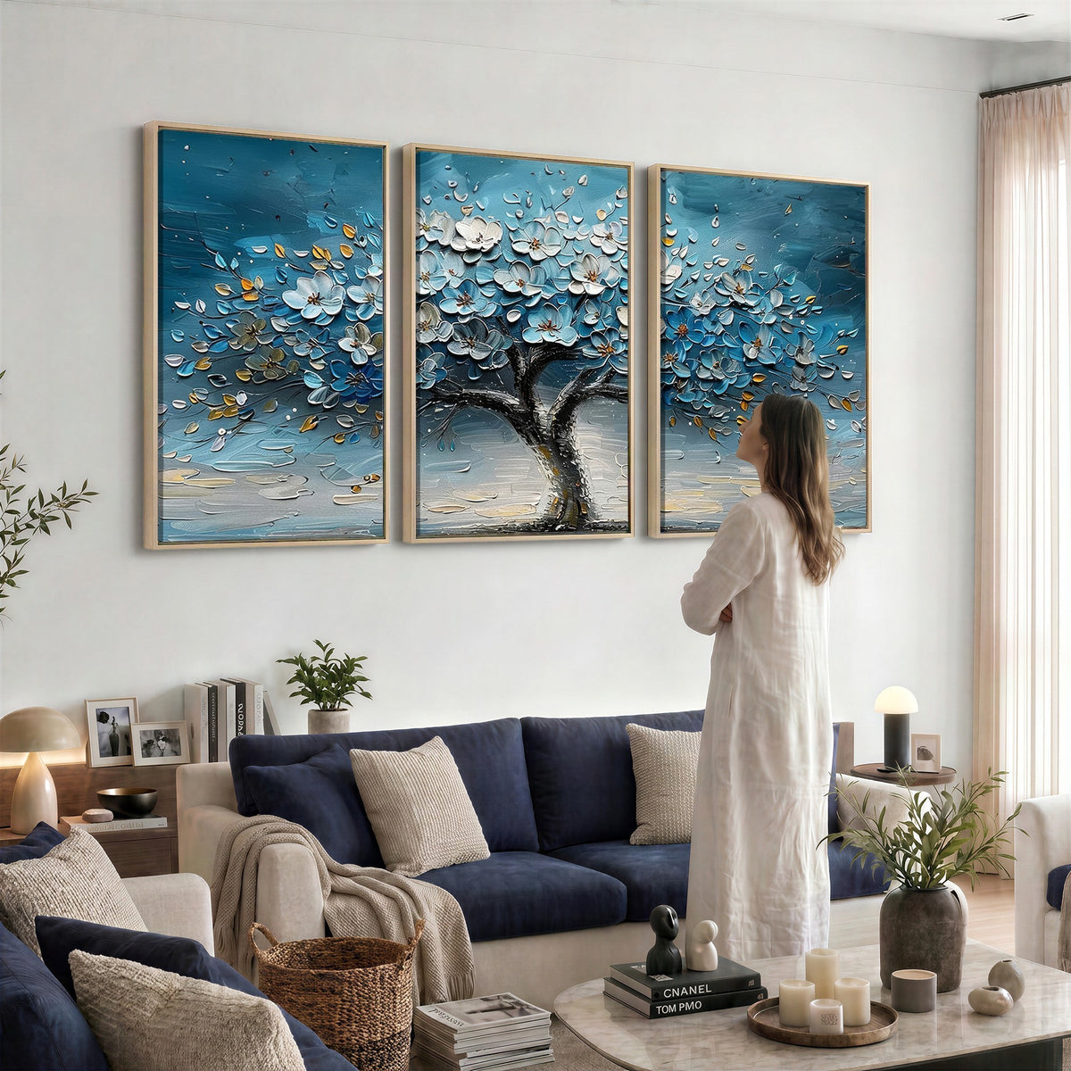 24109-_Poster-30x20 - Abstract Blooming Tree Wall Art Canvas Print, Floral Modern Home Decor
