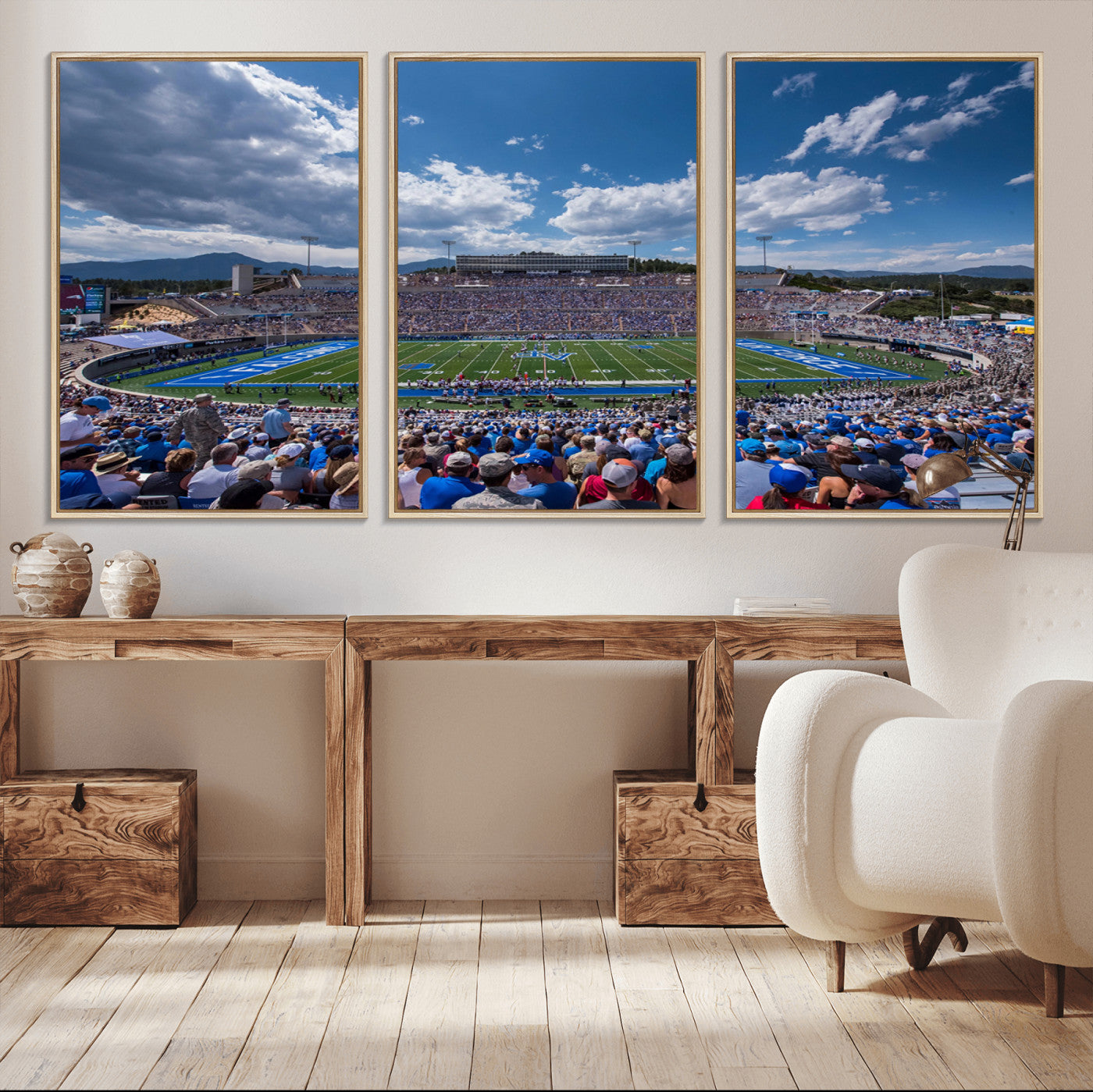 59281-MGV-FC-60X30-3P_Natural-Air Force Falcons Football Team Print - Colorado Springs Falcon Stadium Wall Art Canvas Print