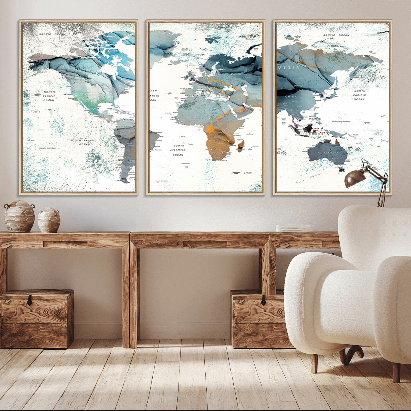 48730-MGV-CV-36X24-Push Pin World Map Canvas Print – Framed Wall Art for Couples to Track Their Travels – Anniversary Gift or Home Adventure Decor