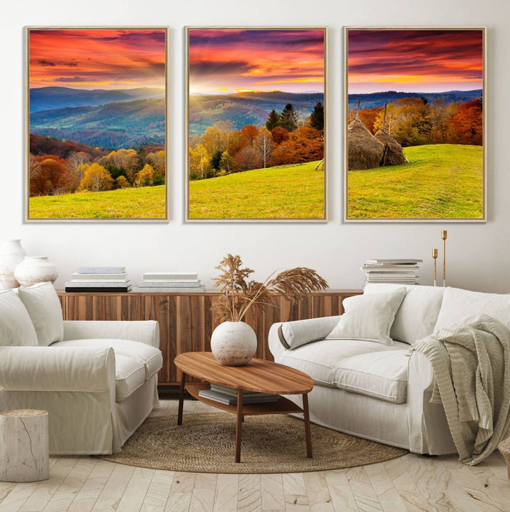 Landscape View Sunset museum-quality canvas art, ready to hang.