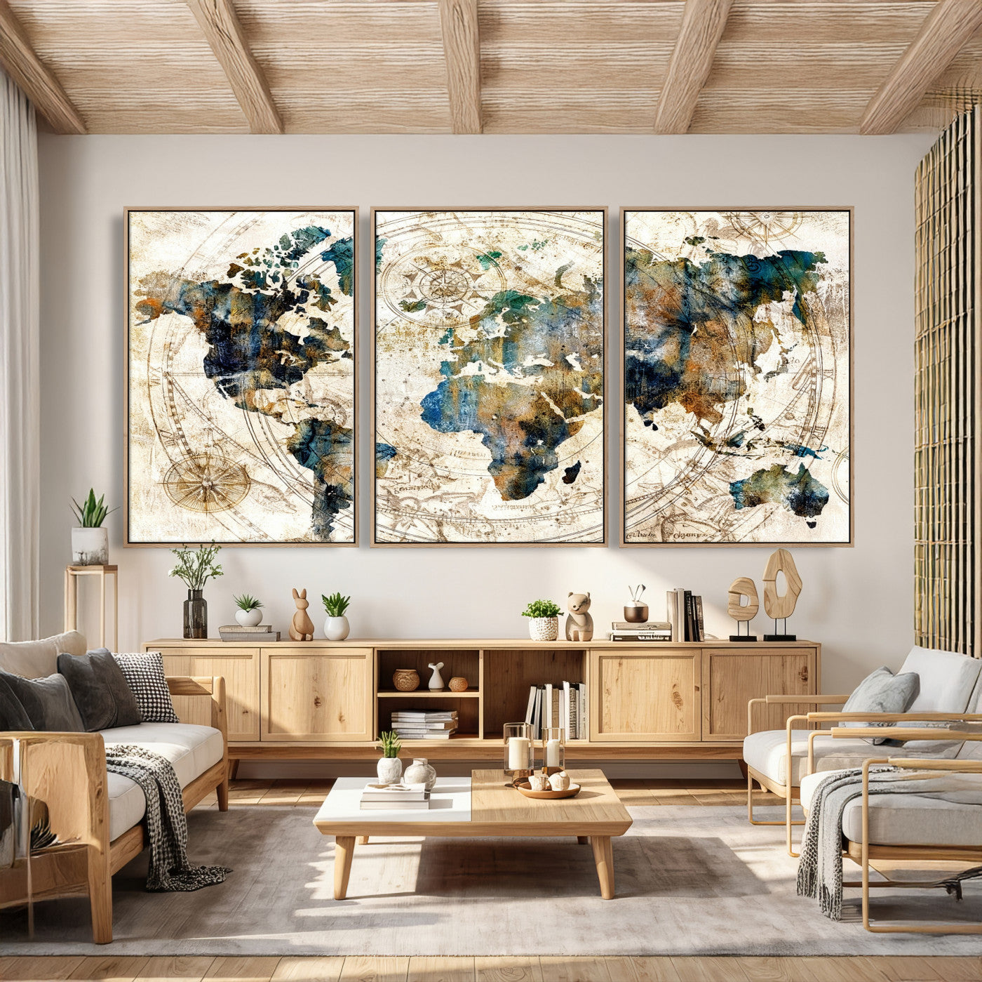 10554-MGV-CV-36X24 - Abstract World Map Art Print Canvas Print