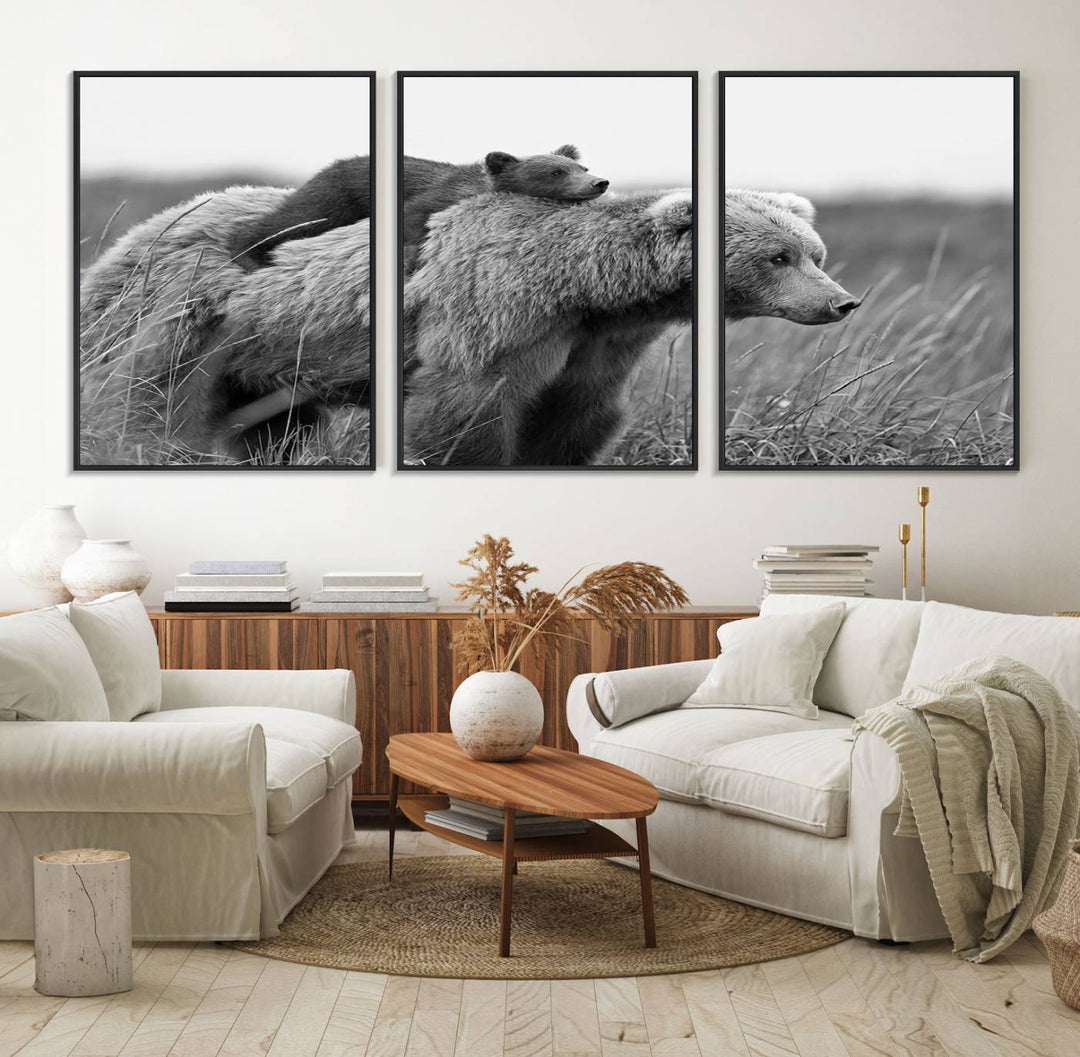 The Bear and Cub Wall Art Canvas is prominently displayed.