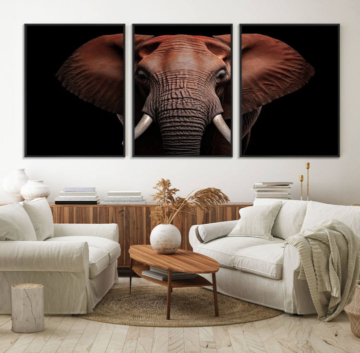 The Wild Elephant Wall Art Canvas Print is displayed prominently.