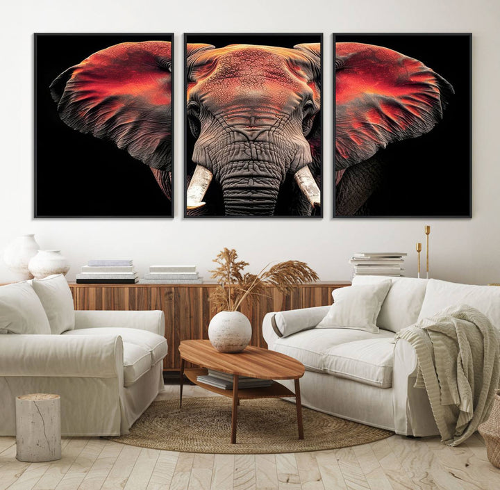 Elephant Wall Art Canvas Print, perfect for animal lovers.