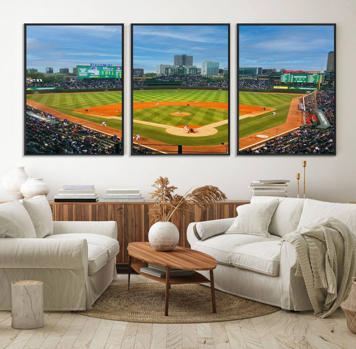 Wrigley Field Cubs canvas wall art.