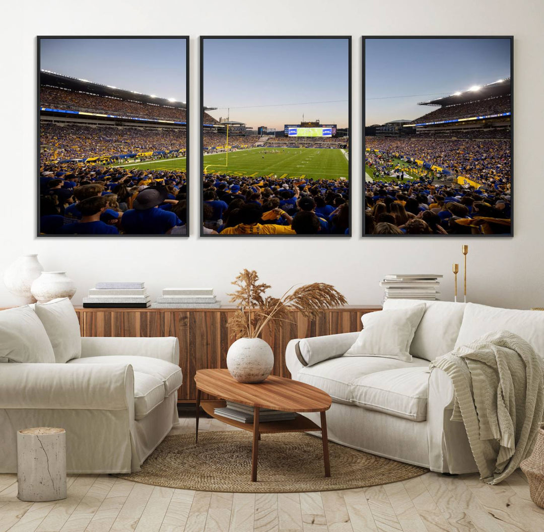 Pittsburgh Panthers Acrisure Stadium wall art print on canvas.