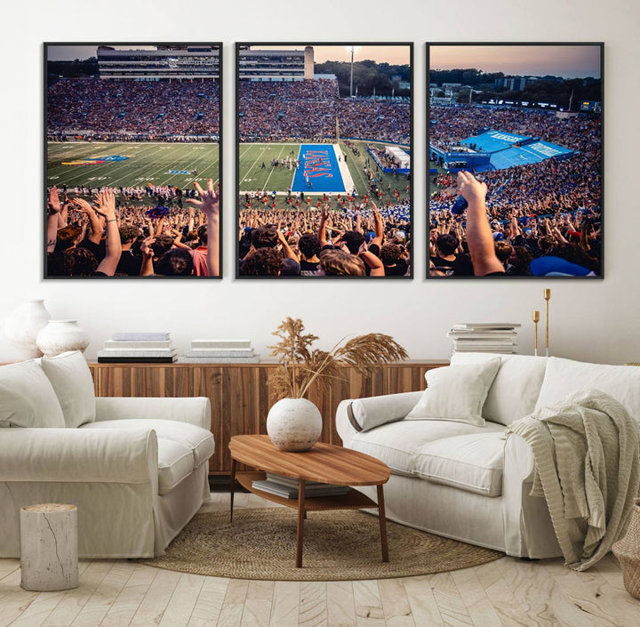 A canvas print of the University of Kansas Jayhawks Football Team.