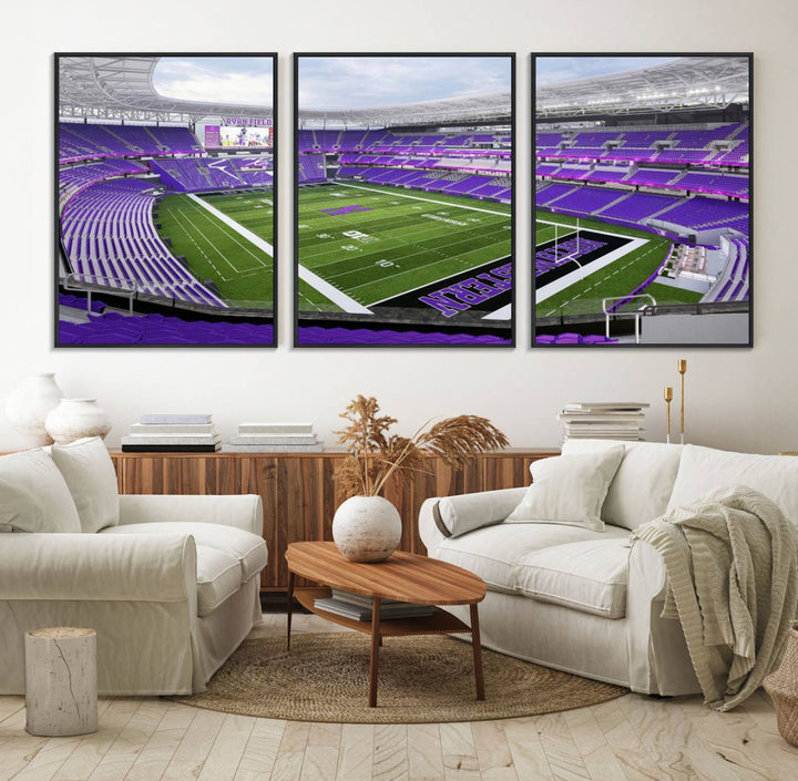 Ryan Field: Northwestern Wildcats Football premium canvas wall art.