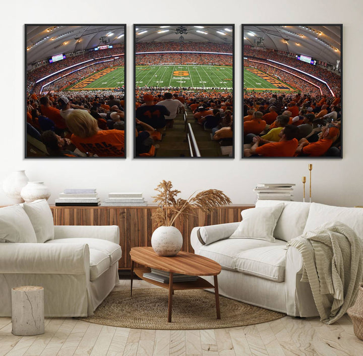 From above, the view resembles the Syracuse University Orange Football Team Wall Art Canvas.