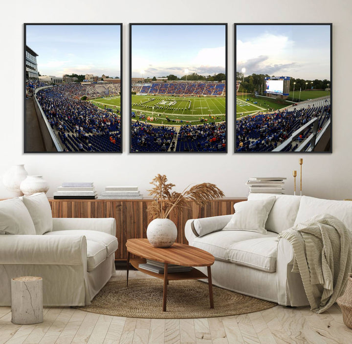 Wallace Wade Stadium print featuring a green field and sky.