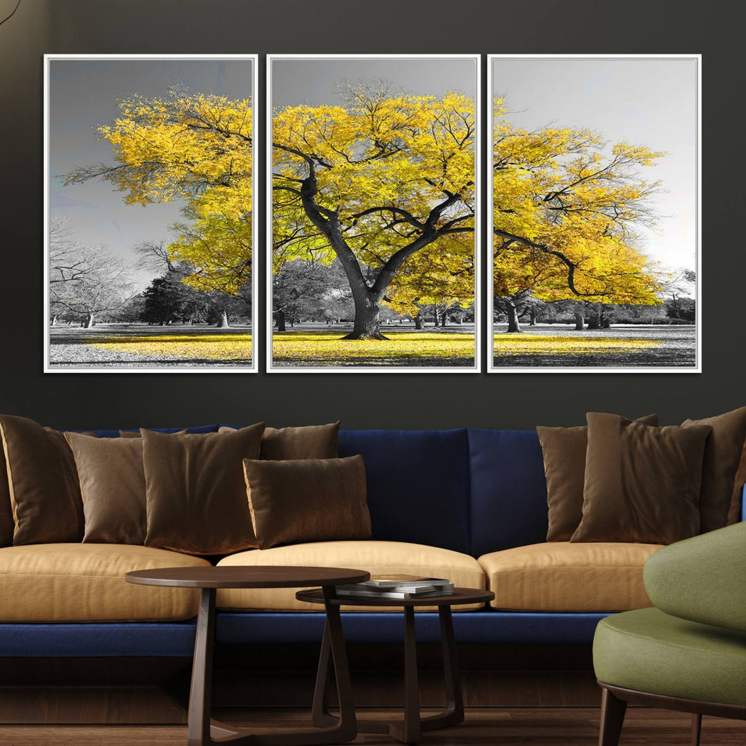 The Big Yellow Tree Canvas Print features vivid art on a ready-to-hang museum-quality canvas.