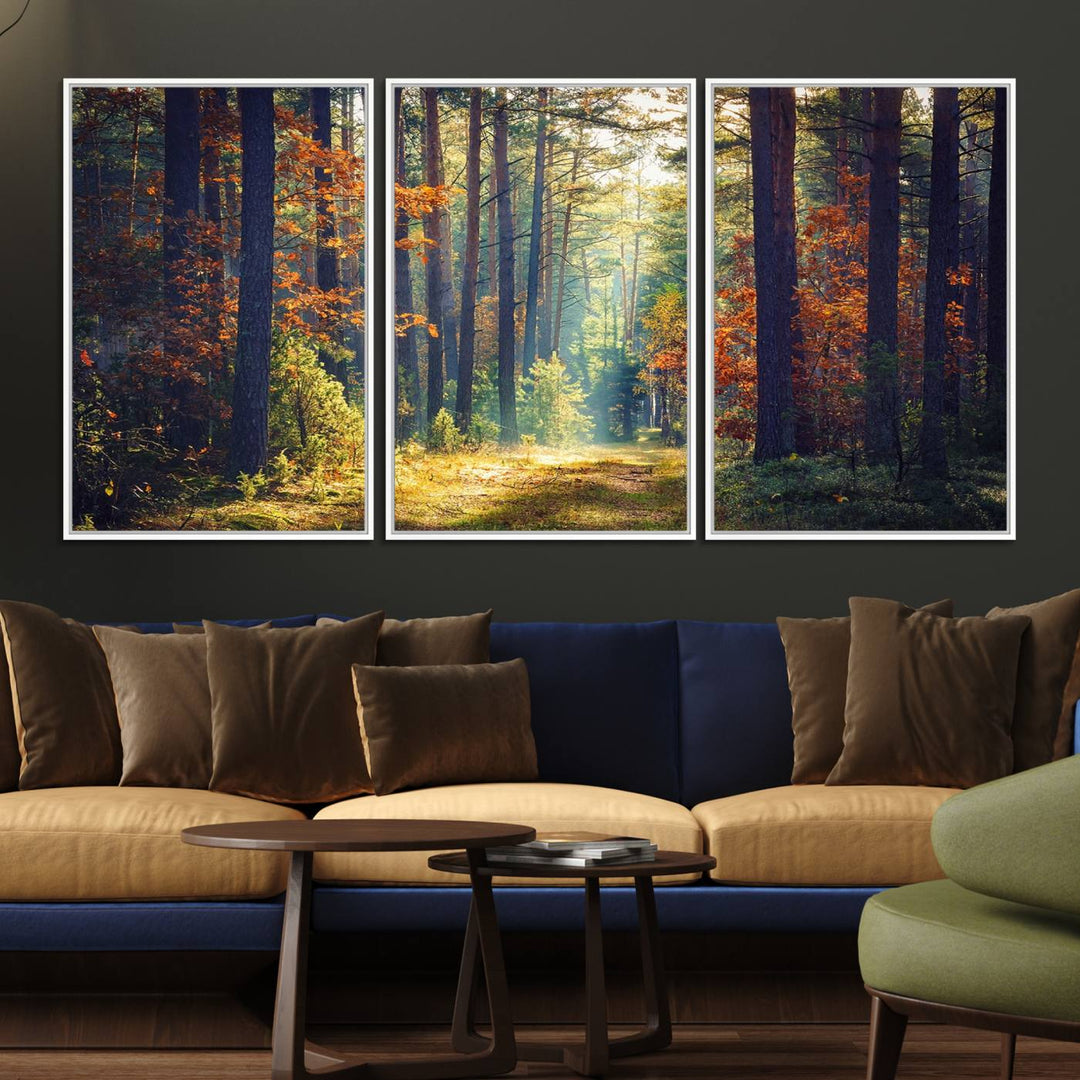 The Dark Forest canvas wall art showcases a captivating forest landscape.