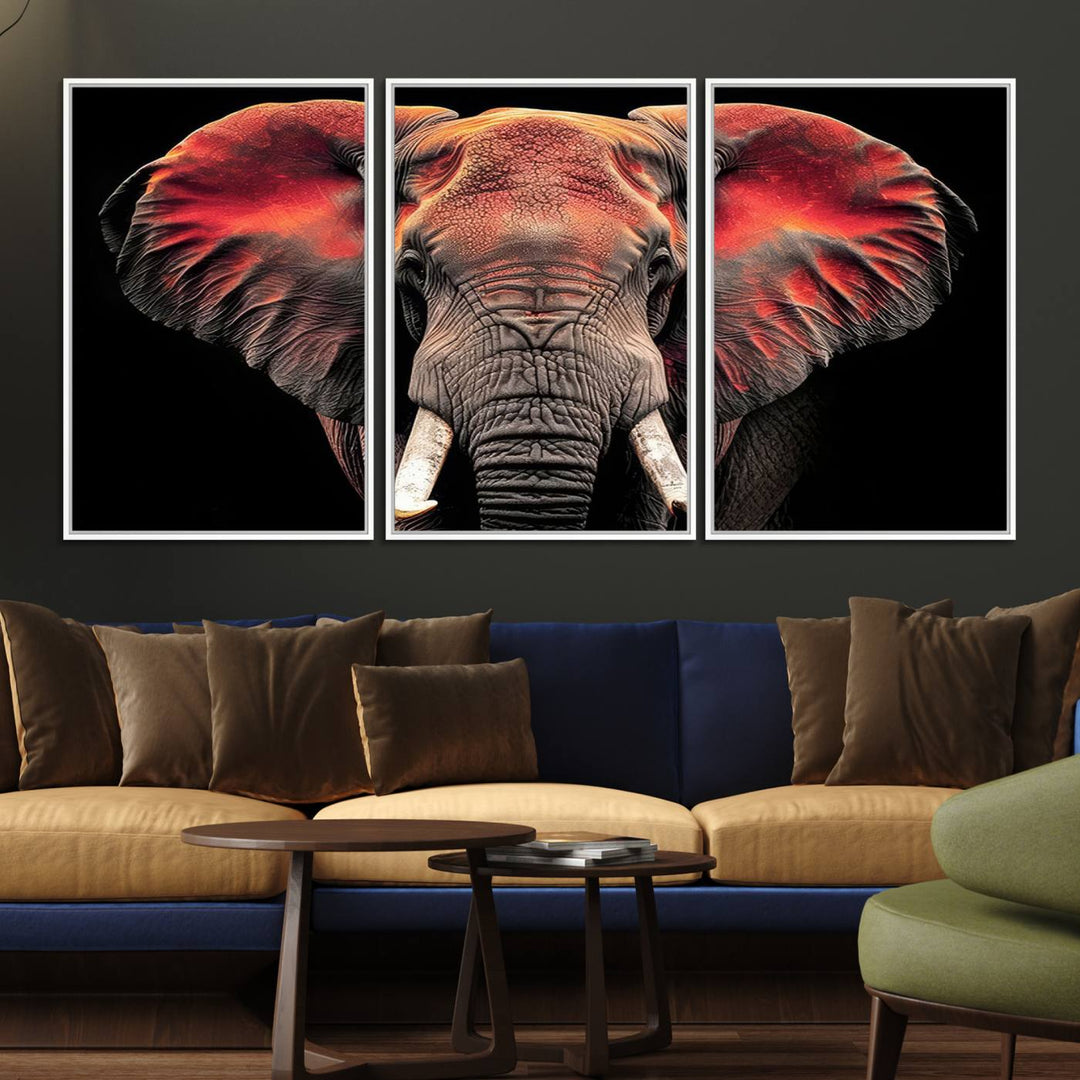 Elephant Wall Art Canvas Print, perfect for animal lovers.