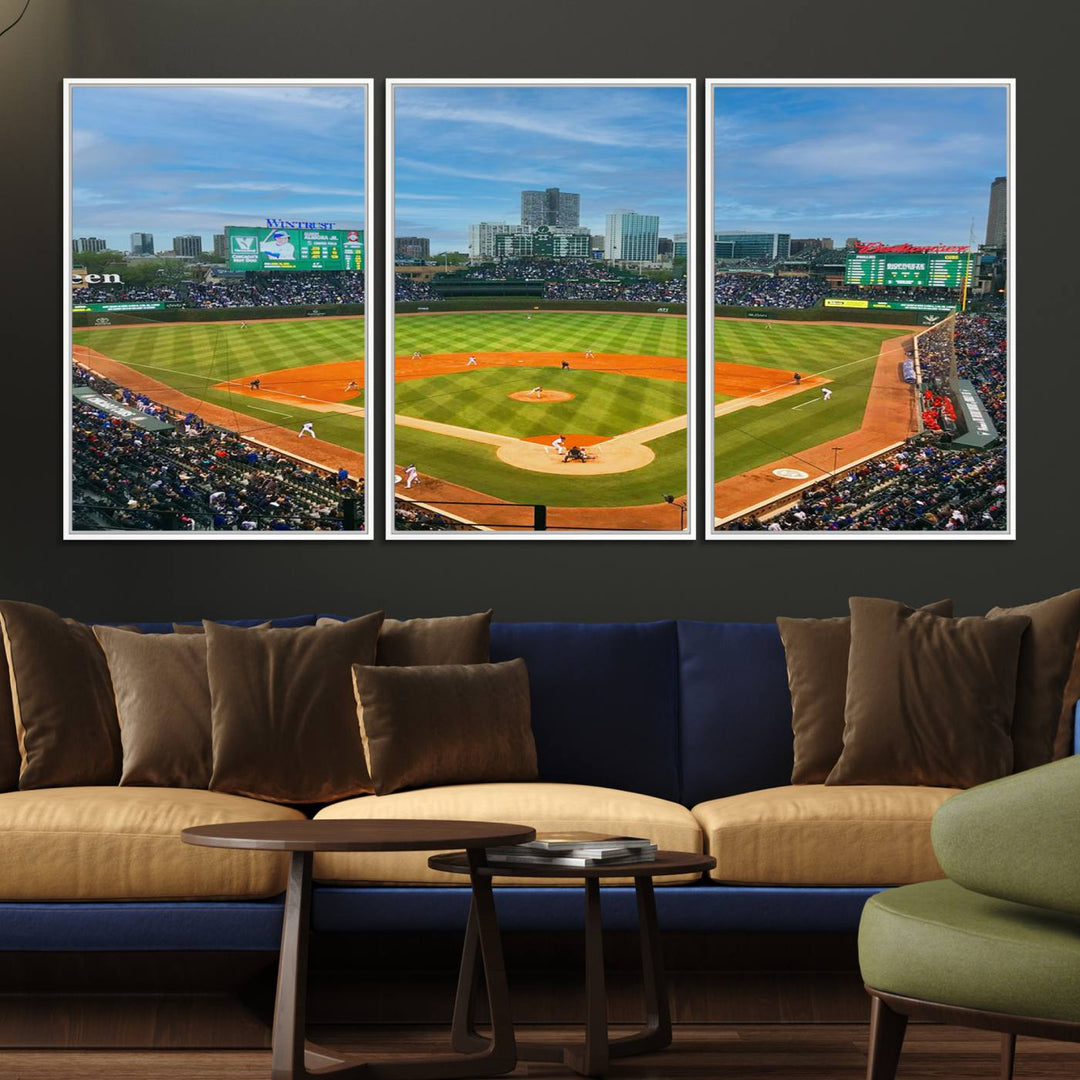 Wrigley Field Cubs canvas wall art.