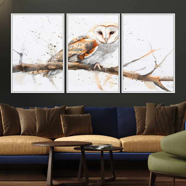 Nature enthusiasts will love the Barn Owl Wall Art on Branch, a stunning canvas print that is ready to hang and beautifully framed.