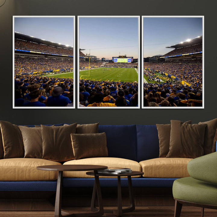 Pittsburgh Panthers Acrisure Stadium wall art print on canvas.