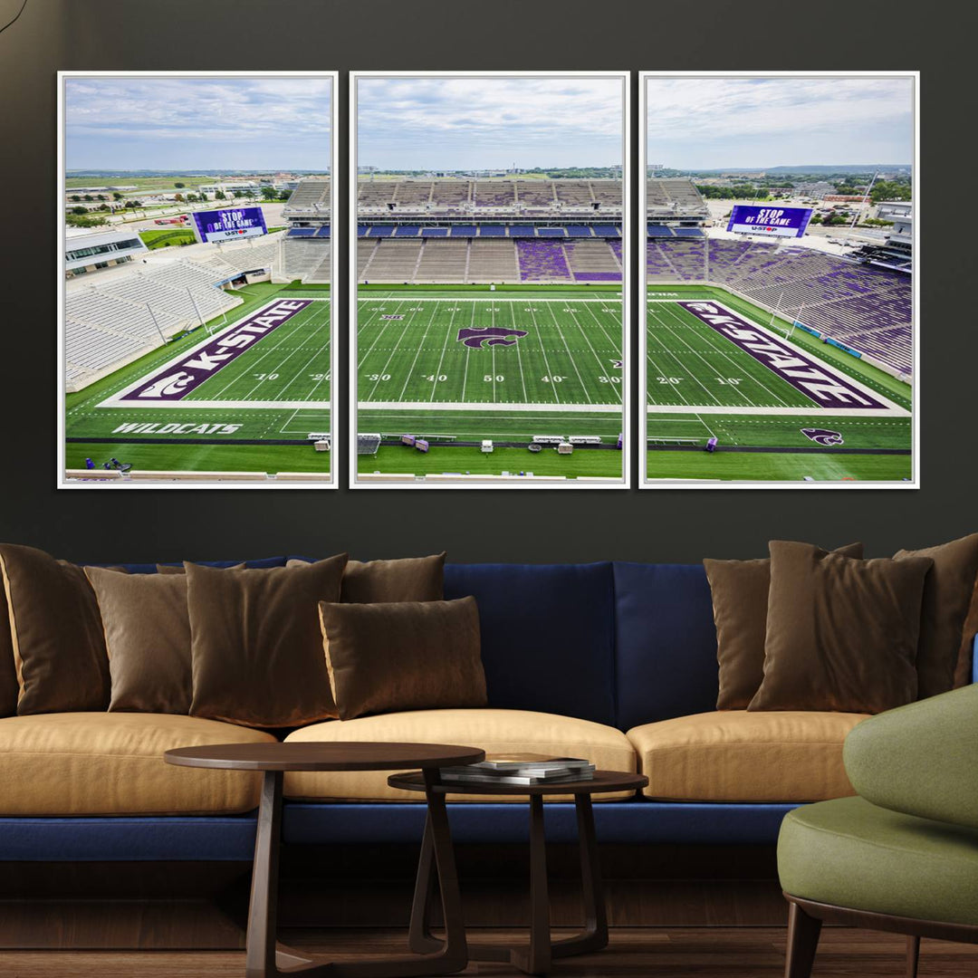 Gallery-quality canvas print featuring the KState Wildcats Football Team at Bill Snyder Family Stadium, Manhattan.