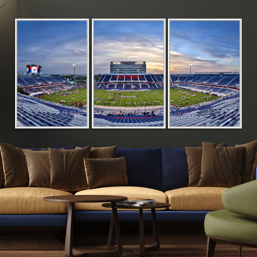 Florida Atlantic Owls Stadium canvas print with UV coating.