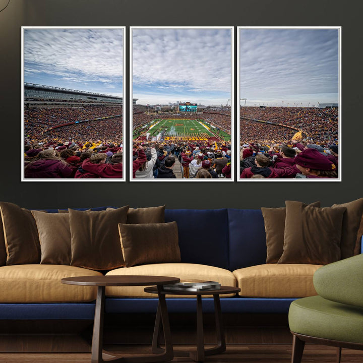 The University of Minnesotas Huntington Bank Stadium features vibrant wall art.