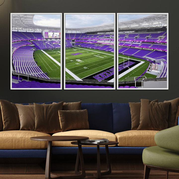 Ryan Field: Northwestern Wildcats Football premium canvas wall art.