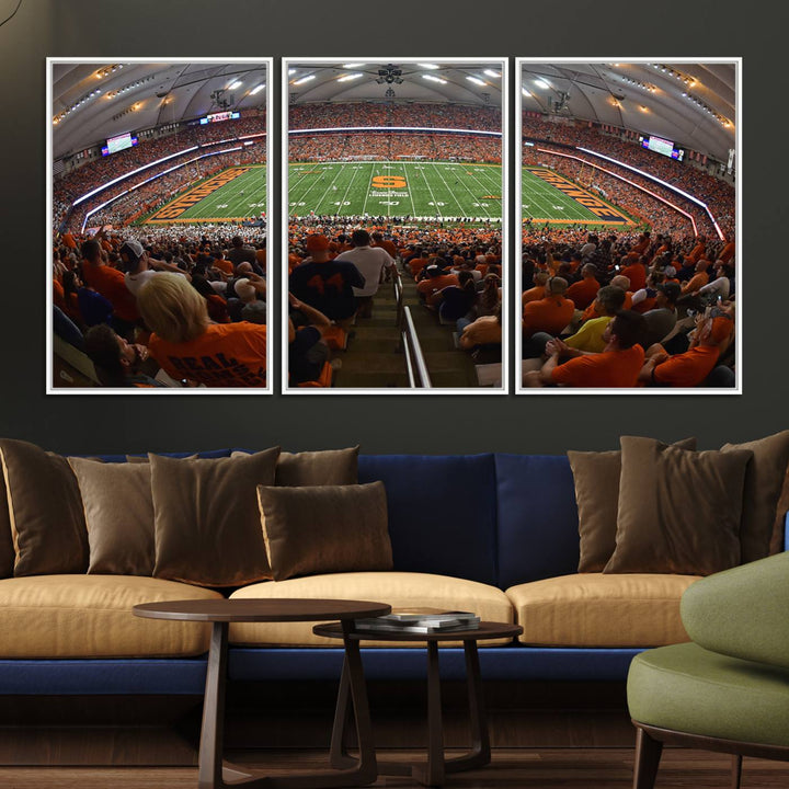 From above, the view resembles the Syracuse University Orange Football Team Wall Art Canvas.