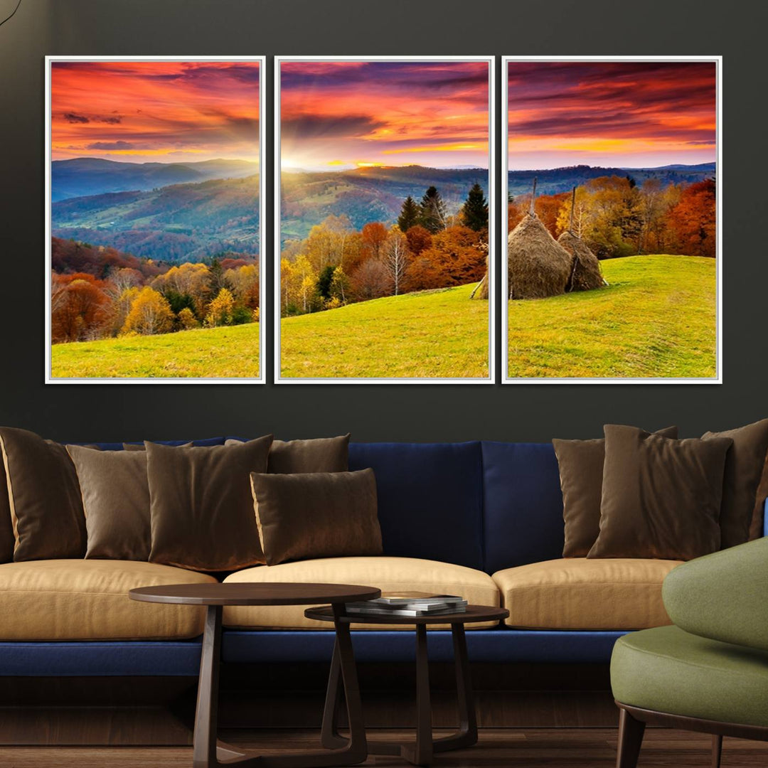 Landscape View Sunset museum-quality canvas art, ready to hang.