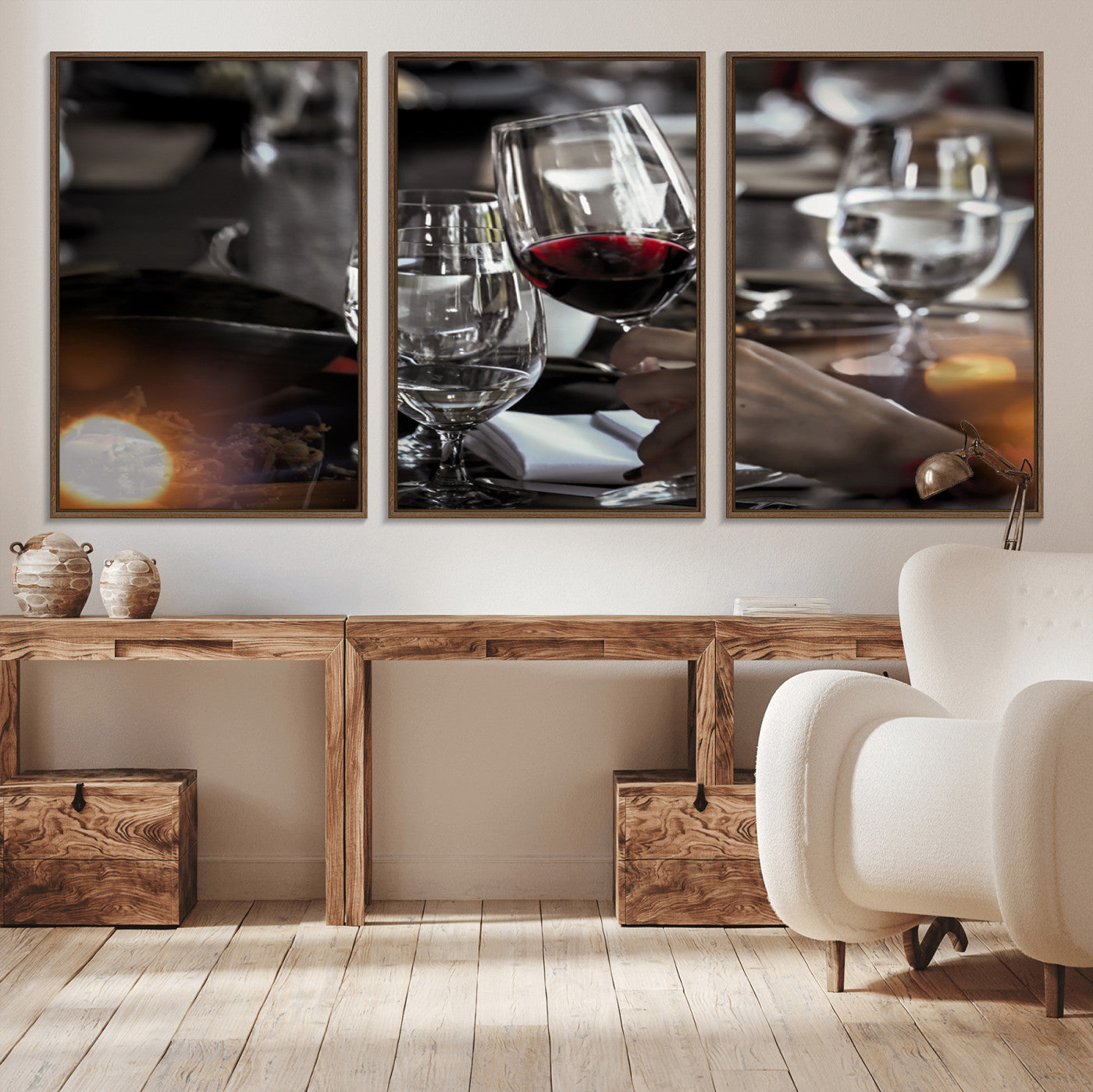 MGV-FC-60X30-3P - Red Wine and Glass Canvas Print