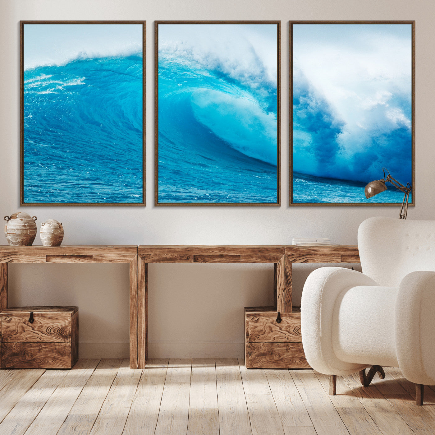 13117-MGV-CV-36X24-Big Ocean Surfing Wave Wall Art Canvas Print