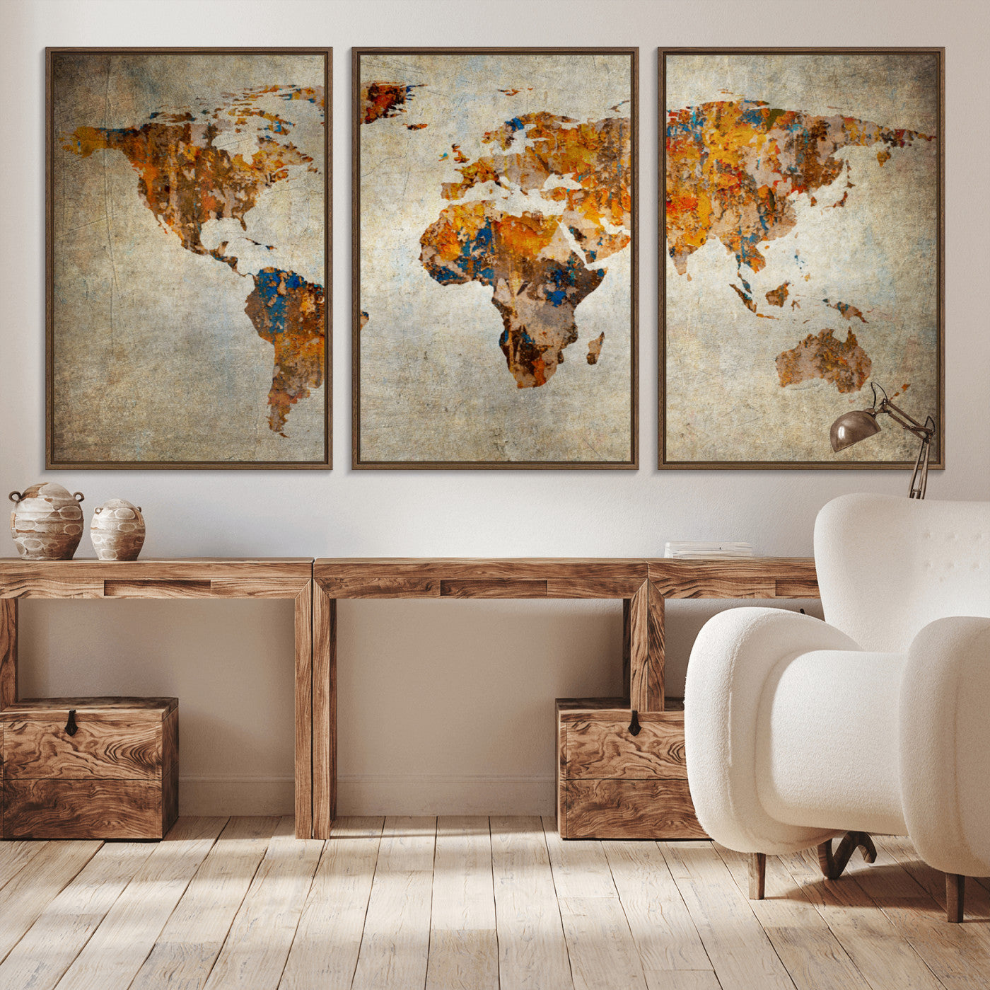 MGV-FC-60X30-3P - Push Pin World Map Canvas Print – Framed Wall Art for Couples to Track Their Travels – Anniversary