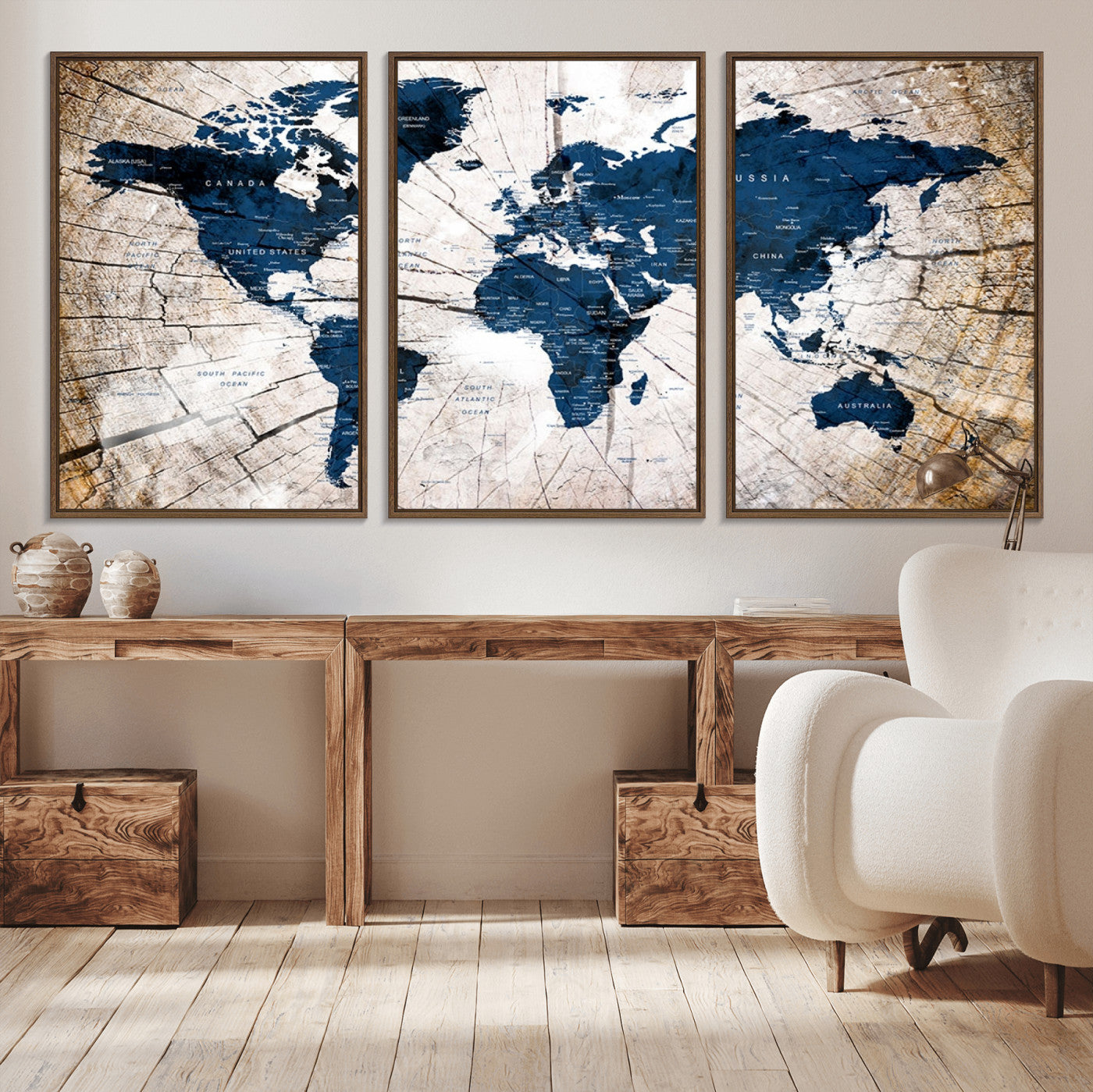MGV-FC-60X30-3P - Push Pin World Map Canvas Print – Framed Wall Art for Couples to Track Their Travels – Anniversary