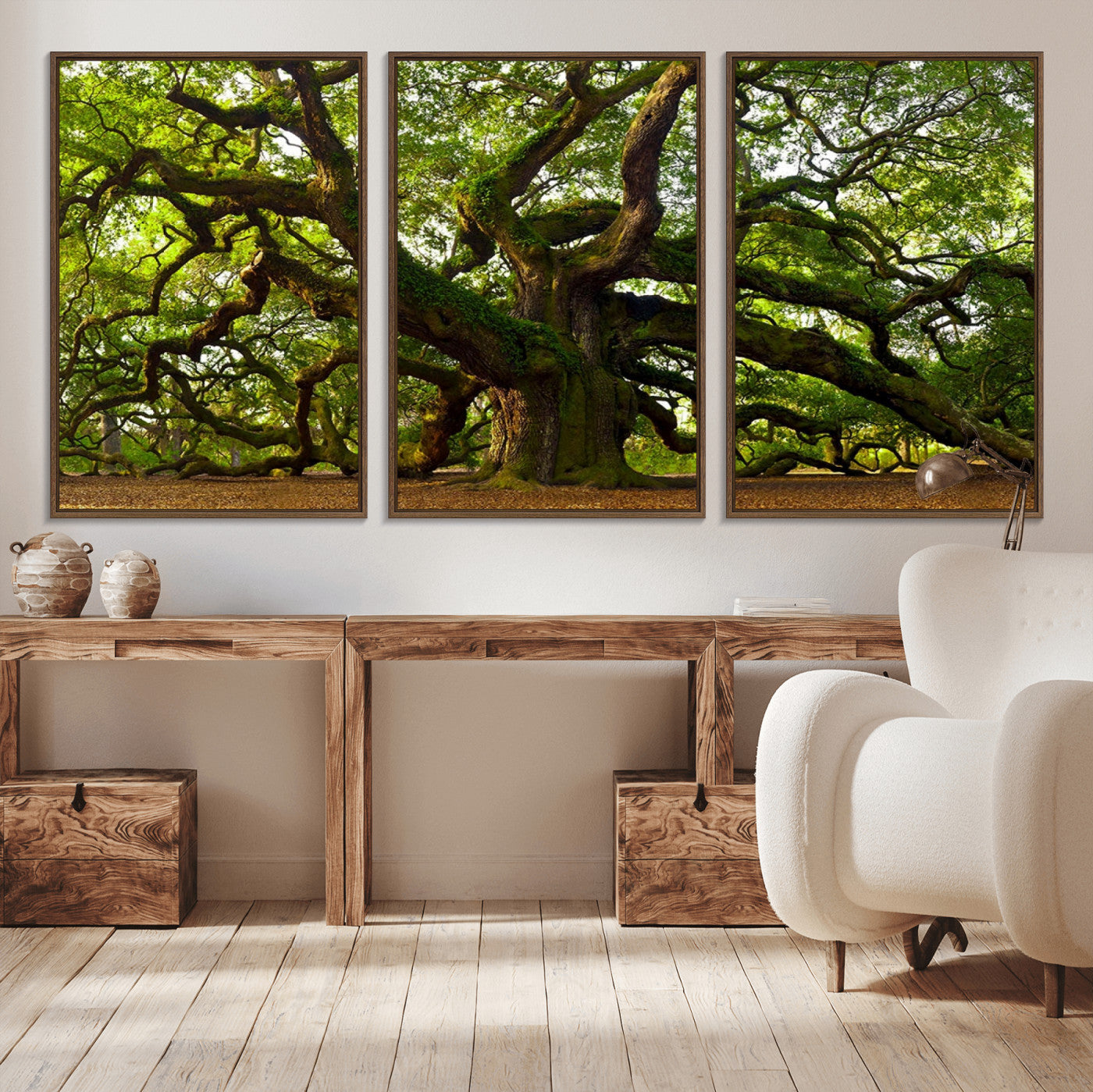 MGV-FC-60X30-3P - Angel Oak Tree Wall Art Canvas Print | Forest Tree Nature Photography Print on Canvas | Large
