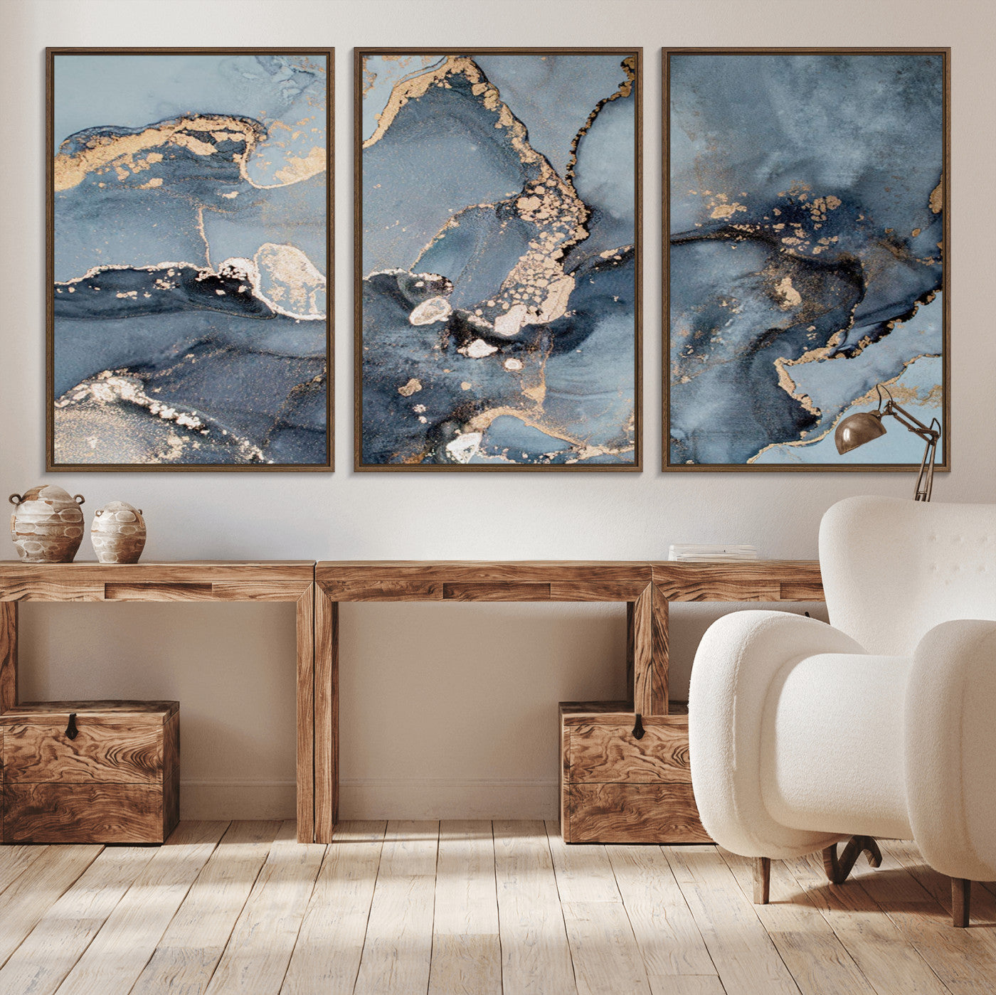 17119-MGV-CV-36X24-Multipanel Marble Fluid Effect Wall Art Abstract Canvas Wall Art Print