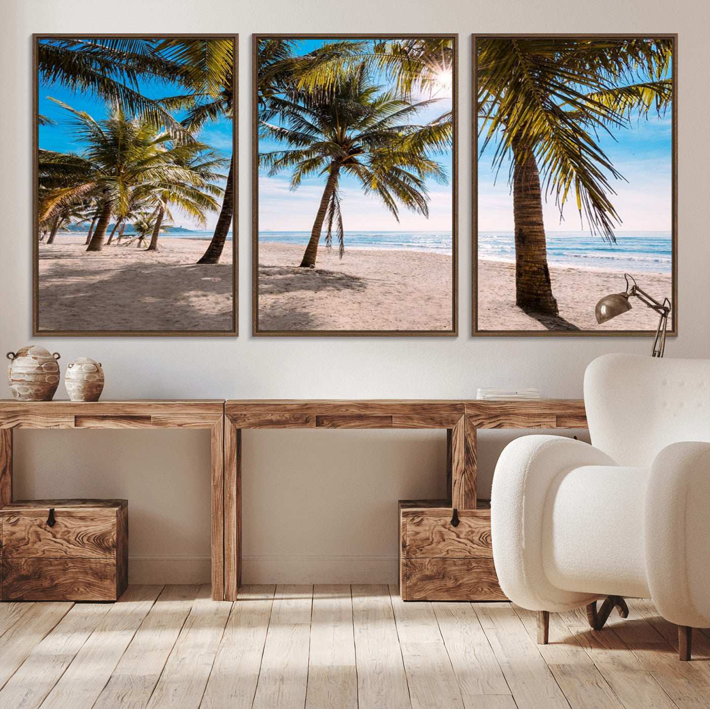 MGV-FC-60X30-3P - Palm Beach Tropical Island Wall Art Canvas Print