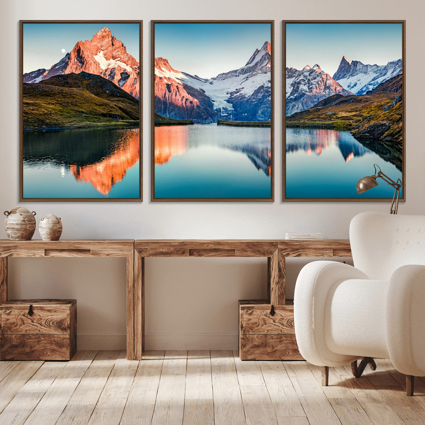 MGV-FC-60X30-3P - Landscape Mountain and Lake View Wall Art Canvas Print